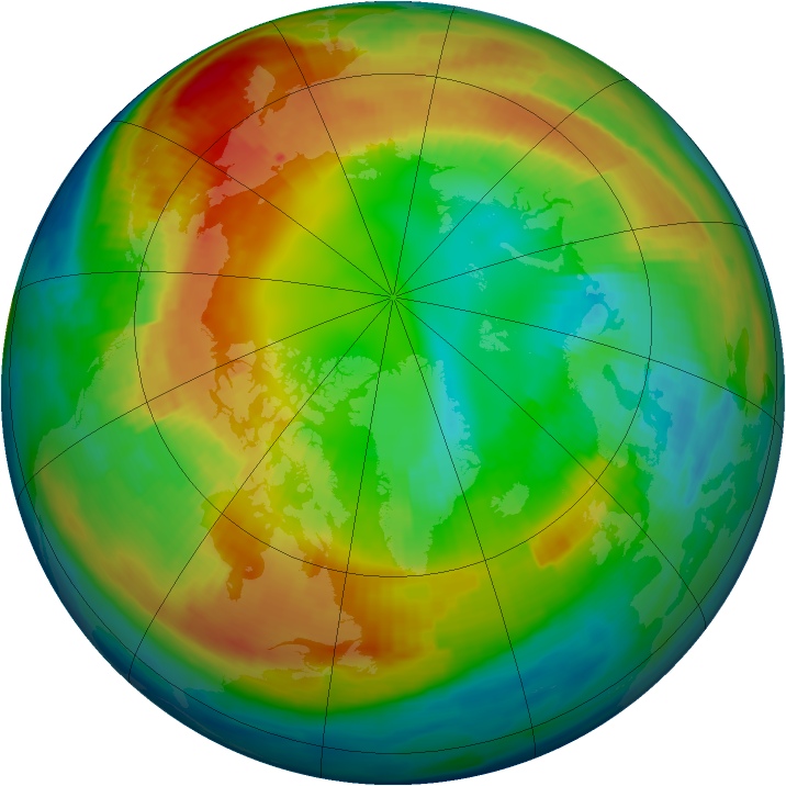 Arctic ozone map for 24 February 1997
